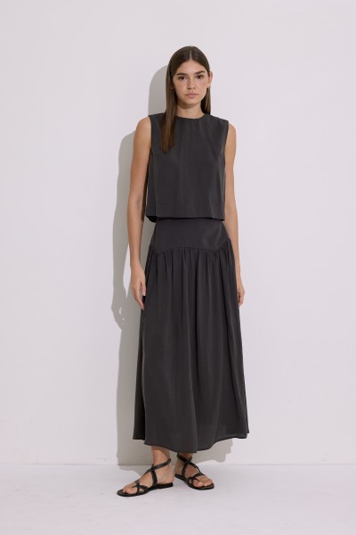MODAL SHIRT LONG SKIRT ANTHRACITE 