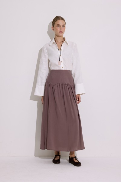 MODAL SHIRT LONG SKIRT DRIED ROSE 