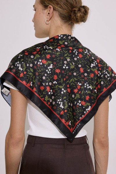 SATEN DESENLİ FULAR DITSY 