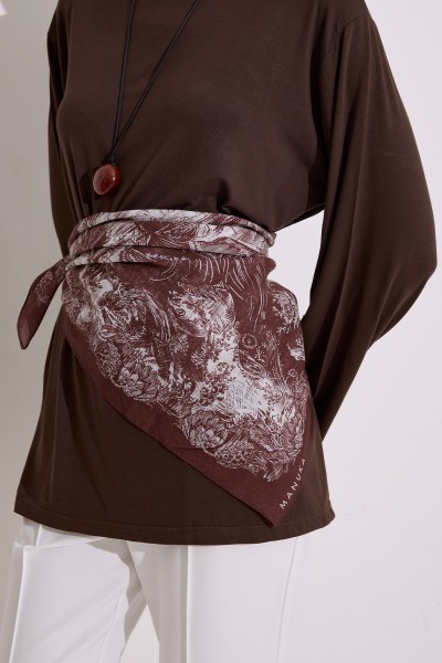 DESENLİ PAMUKLU ŞAL AGATHA GÜL KURUSU 