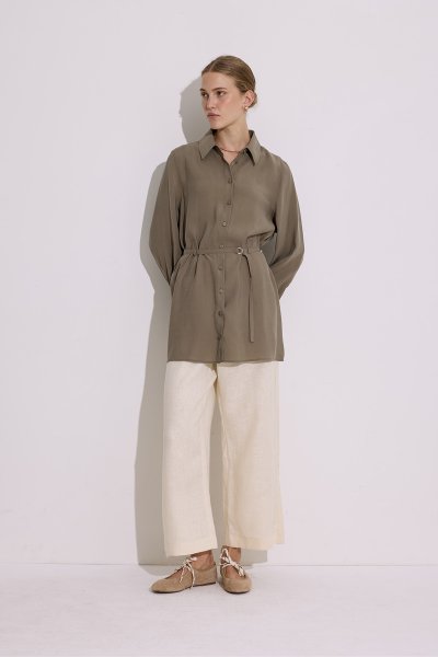 MODAL BELT SHIRT KHAKI 