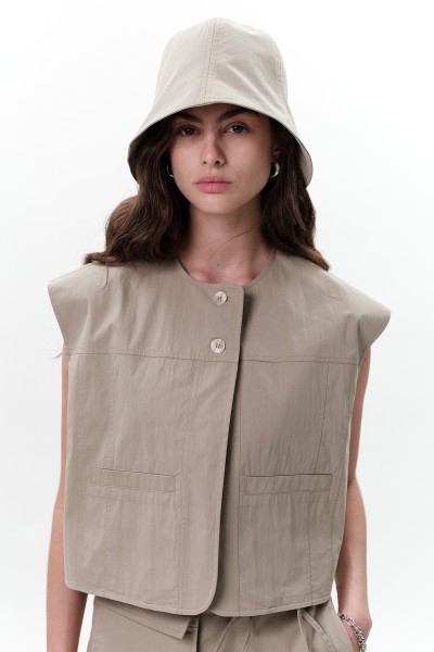 BUCKET HAT WITH RUBBER DETAILS, GREEN 