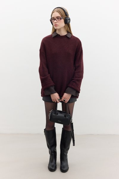 OVERSIZE SWEATER CLARET RED 