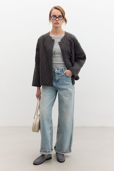 DÜĞMELİ KISA KAPİTONE MONT ANTRASİT 