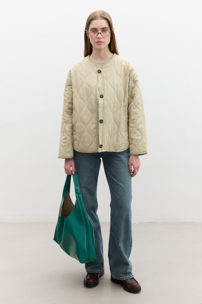 DÜĞMELİ KISA KAPİTONE MONT KUM 