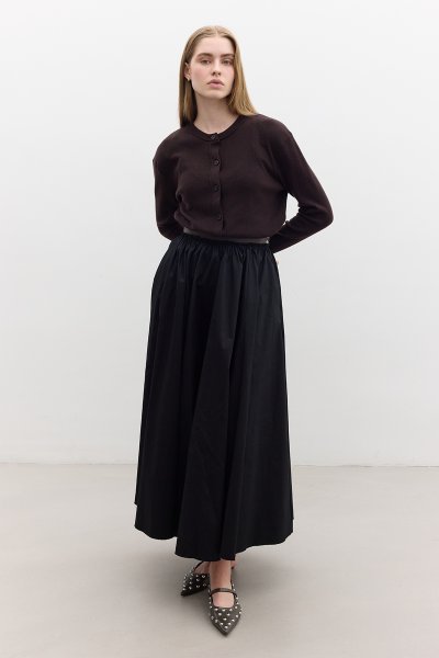 YUMUŞAK DOKULU TRİKO HIRKA ACI KAHVE 