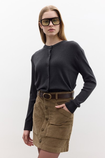 YUMUŞAK DOKULU TRİKO HIRKA ANTRASİT 