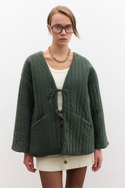 KAPİTONE BAĞLAMALI MONT YEŞİL 