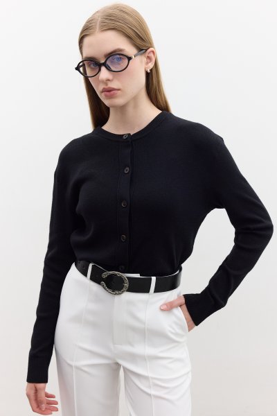 YUMUŞAK DOKULU TRİKO HIRKA SİYAH 