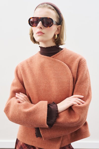 YÜNLÜ KISA CEKET KİREMİT 