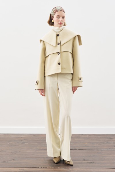 DÜĞME DETAYLI KAŞE CEKET KUM 