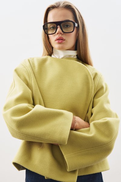 YÜNLÜ KISA CEKET YAĞ YEŞİLİ 