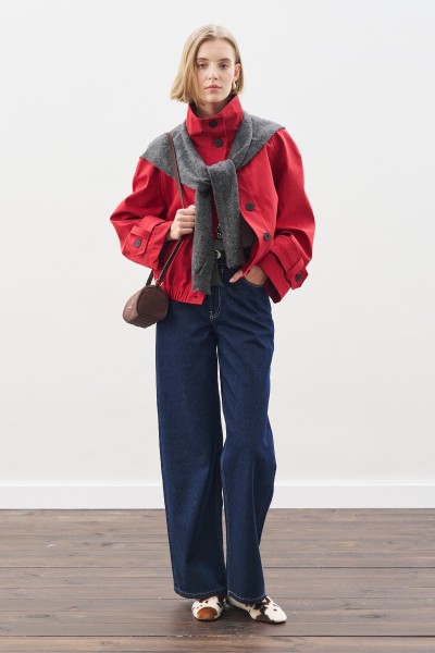 TRENÇ TARZ BOMBER CEKET KIRMIZI 