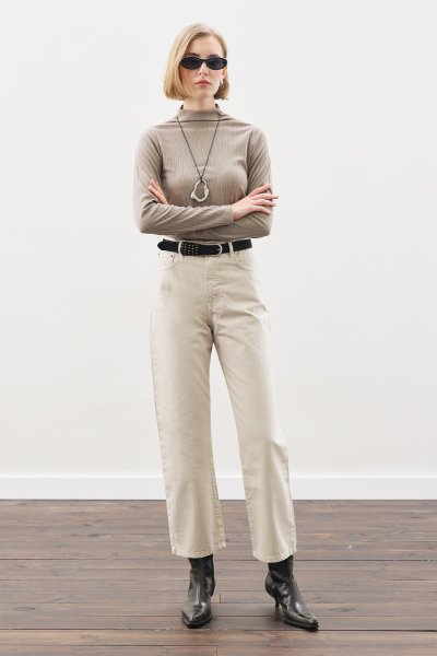 STRAIGHT ANKLE JEAN PANTOLON BEJ 