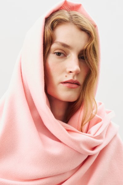 CASHMERE TEXTURED SHAWL PINK 