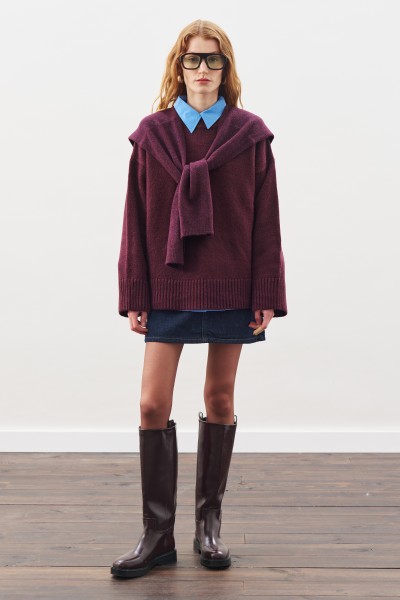 CHUNKY OVERSIZE KAZAK BORDO 