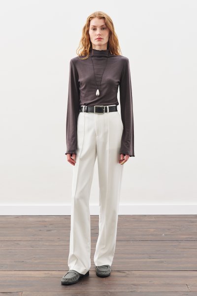 BALIKÇI YAKA BLUZ ANTRASİT 