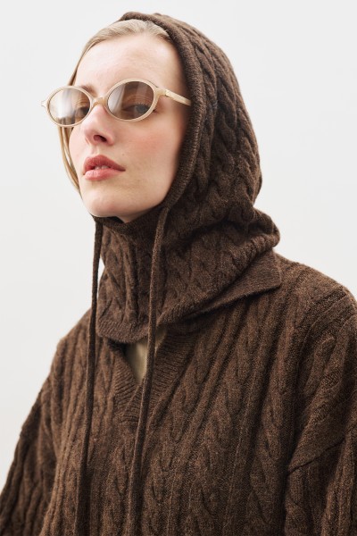 KNITWEAR BALAKLAVA BROWN 