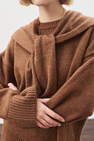 WIDE COLLAR KNITWEAR SHAWL HOT COFFEE 