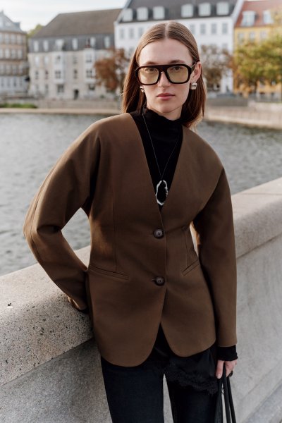 STUDIO BLAZER CEKET ACI KAHVE 