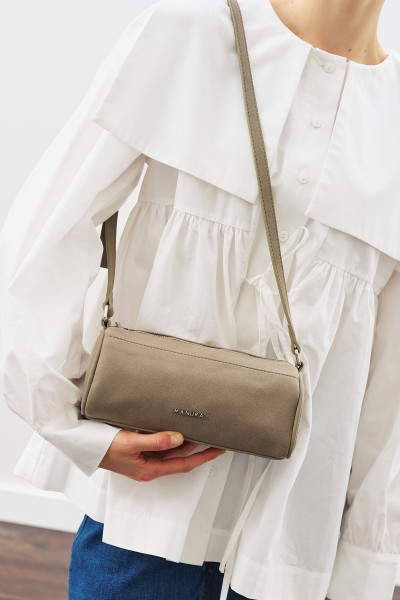 SUEDE MINI OVAL BAG FAWN 