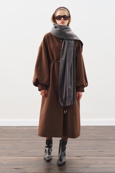 CASHMERE TEXTURED SHAWL ANTHRACITE 