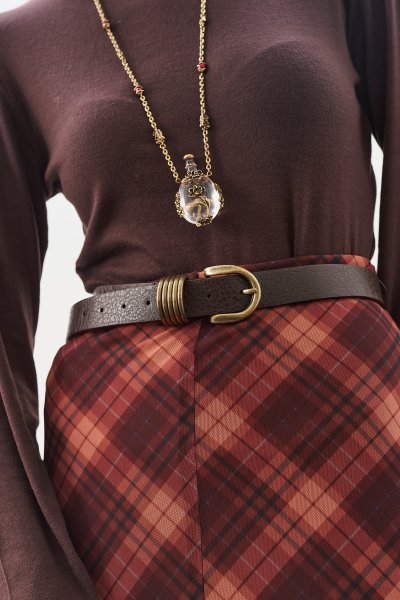 ANTIQUE BUCKLE BELT BROWN 