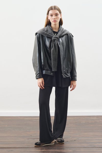 DÜĞÜM TASARIMLI PANTOLONLU TAKIM SİYAH 