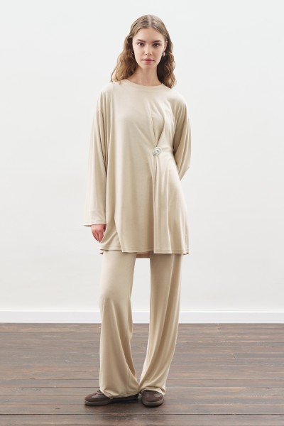 DÜĞÜM TASARIMLI PANTOLONLU TAKIM TAŞ 