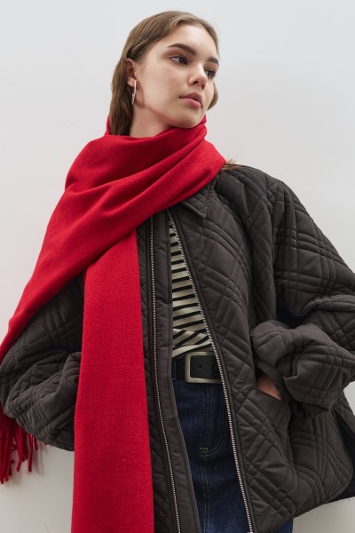 CASHMERE TEXTURED SHAWL RED 