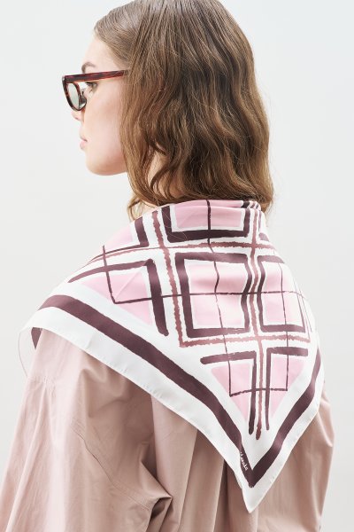 PATTERNED MEDIUM SATIN SCARF ELAYA 