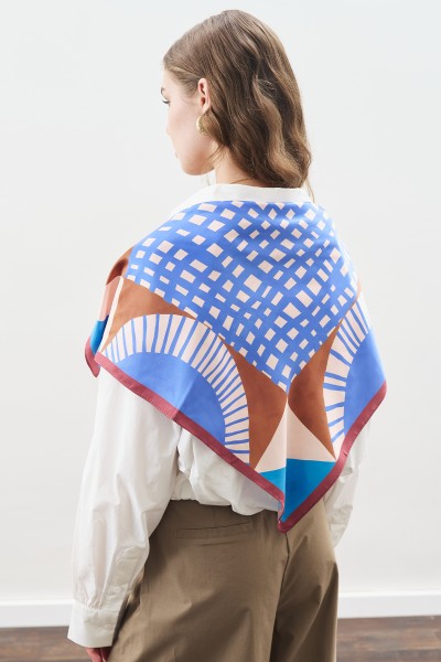 PATTERNED MEDIUM SATIN SCARF LUSH 