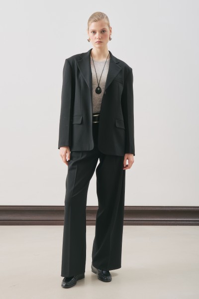 DINA PİLE DETAYLI PANTOLON SİYAH 