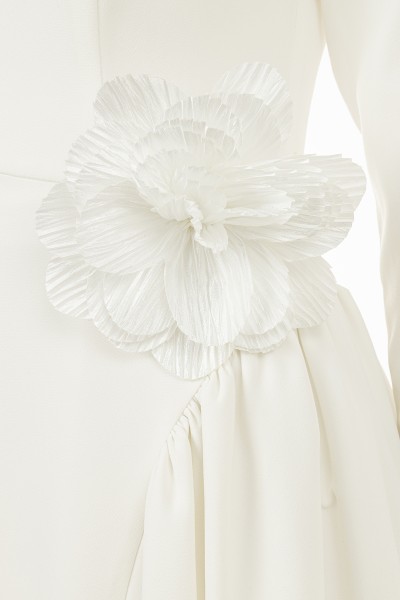 LORA ÇİÇEK BROŞ EKRU 