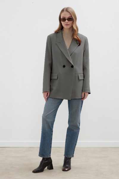KRUVAZE KLASİK BLAZER CEKET GRİ 
