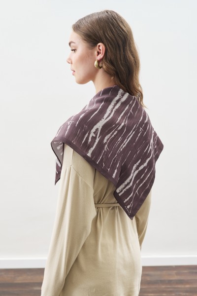 PATTERNED MEDIUM SATIN SCARF VIE 