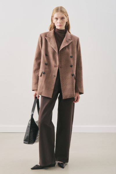 KRUVAZE EKOSE BLAZER CEKET BORDO 