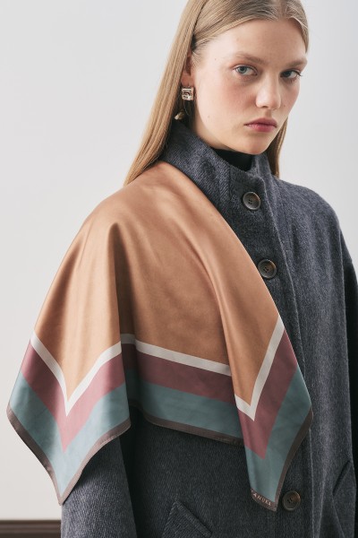 PATTERNED MEDIUM SIZE SATIN SCARF GEMMA 