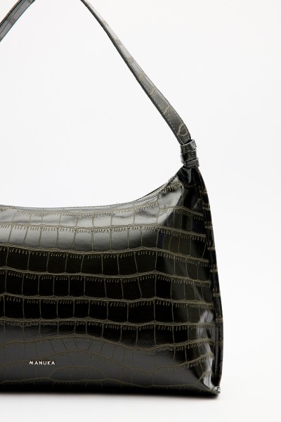 TİMSAH DERİ TOTE ÇANTA HAKİ 