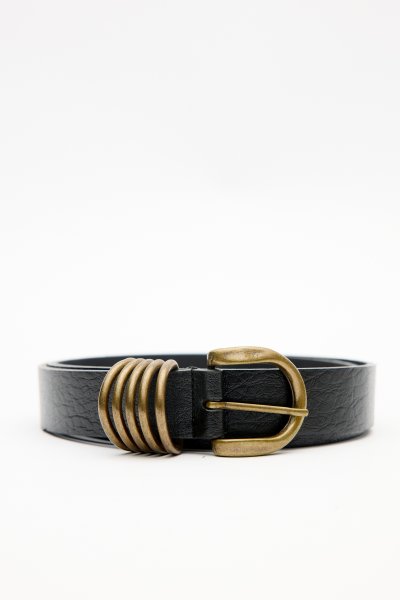 ANTIQUE BUCKLE BELT BLACK 