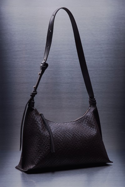 DOKULU DERİ OMUZ ÇANTASI KAHVERENGİ 