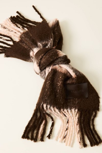 PLAID PATTERNED SCARF BROWN 