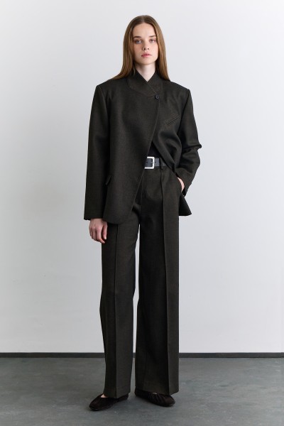 YÜKSEK YAKA BLAZER CEKET HAKİ 