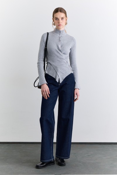 ÇAPRAZ KAPAMALI HIRKA GRİ 