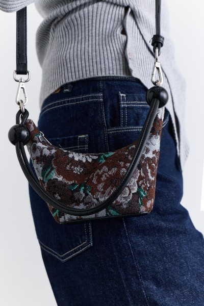 JAKAR DESENLİ MİNİ ÇANTA KAHVERENGİ 