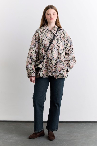 JACQUARD PATTERNED DESIGNER JACKET POWDER 