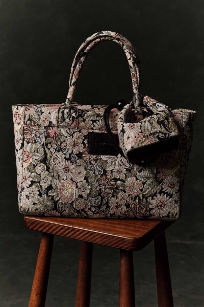 JAKAR DESENLİ TOTE ÇANTA PUDRA 