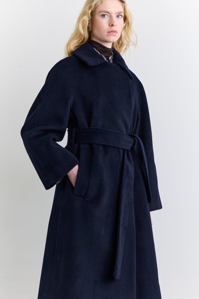 DÜZ KAPAMALI KAŞE KABAN LACİVERT 