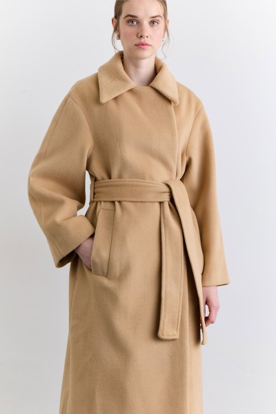 DÜZ KAPAMALI KAŞE KABAN CAMEL 