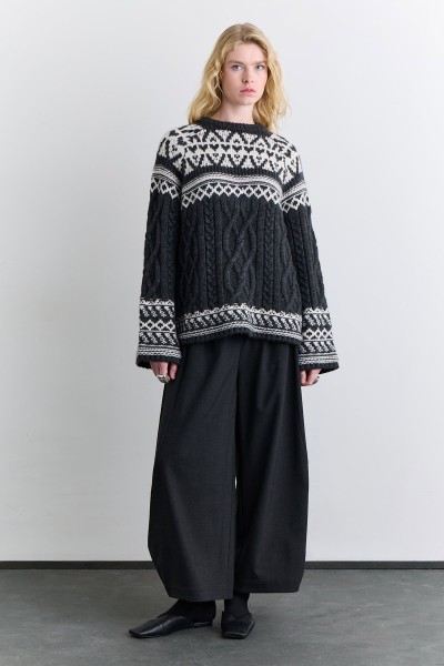 BALON FORMLU KUMAŞ PANTOLON ANTRASİT 